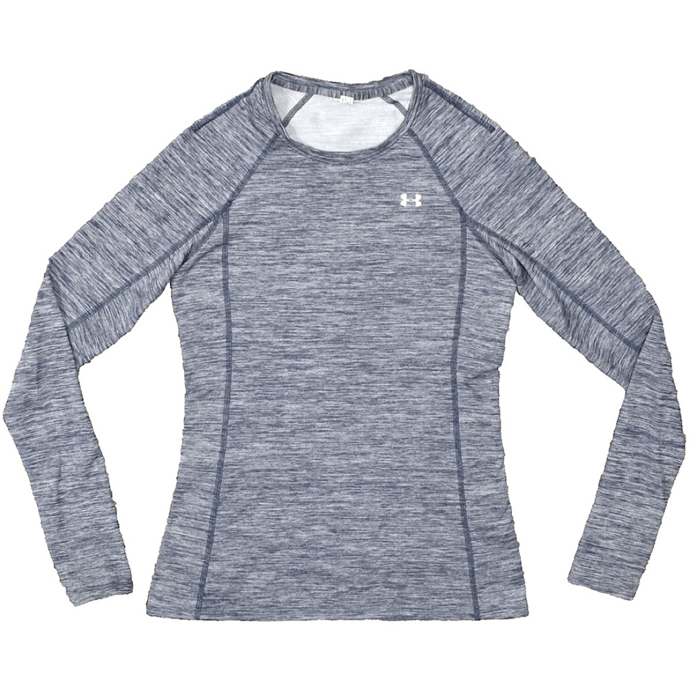 Under Armour Women SZ M ColdGear Fitted Long Sleeve Salt & Pepper